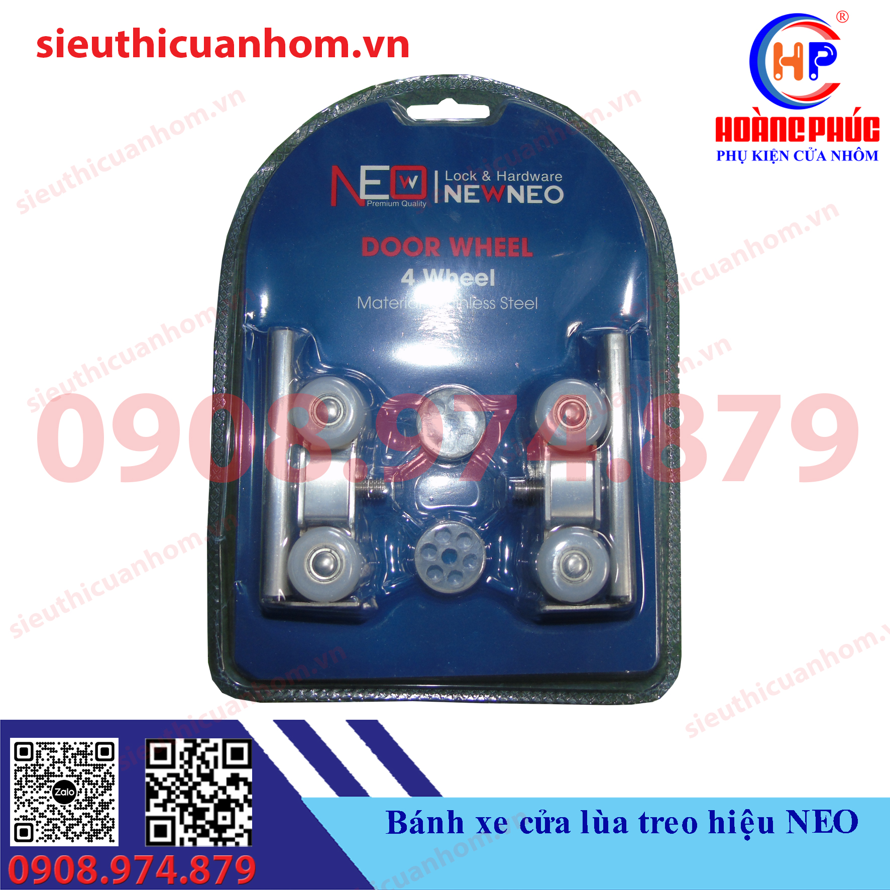 Bánh xe cửa lùa treo hiệu NEO