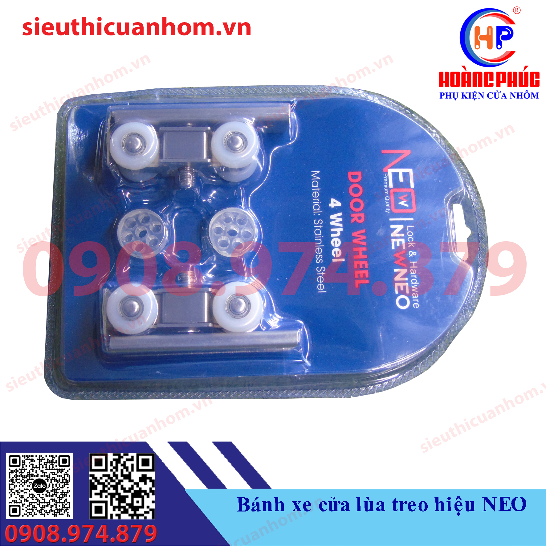Bánh xe cửa lùa treo hiệu NEO