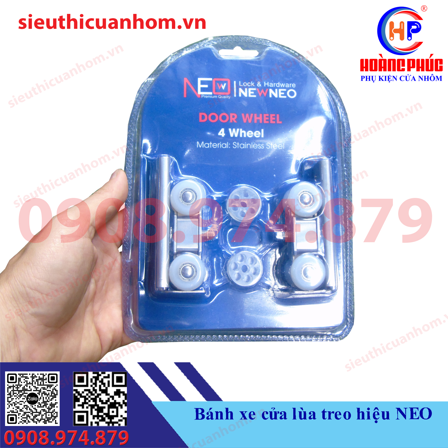 Bánh xe cửa lùa treo hiệu NEO