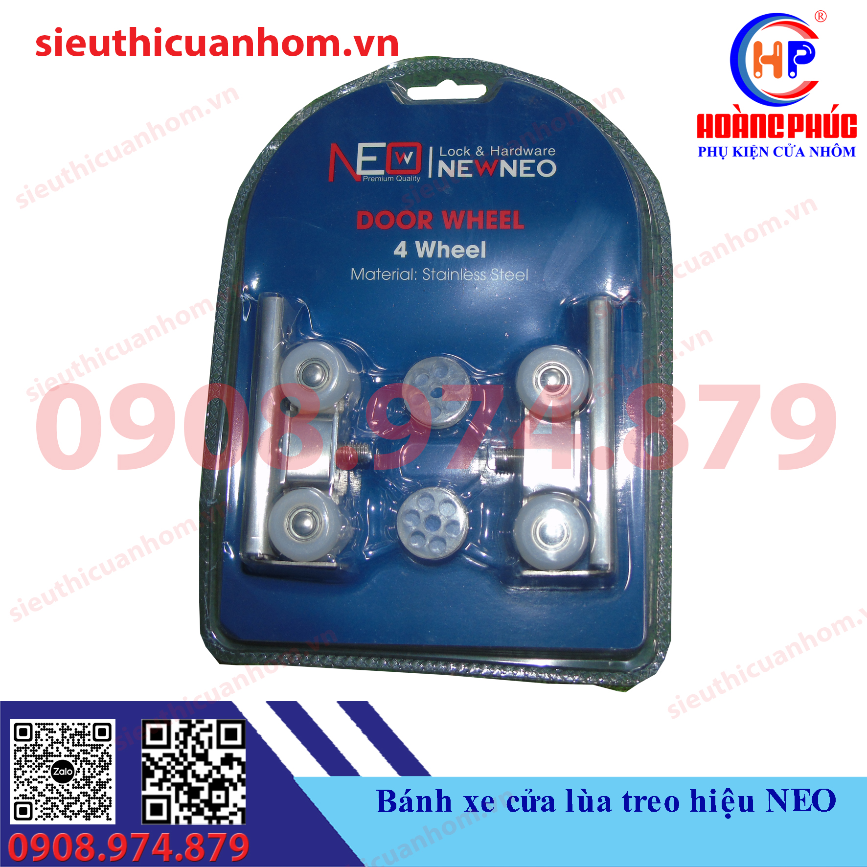 Bánh xe cửa lùa treo hiệu NEO