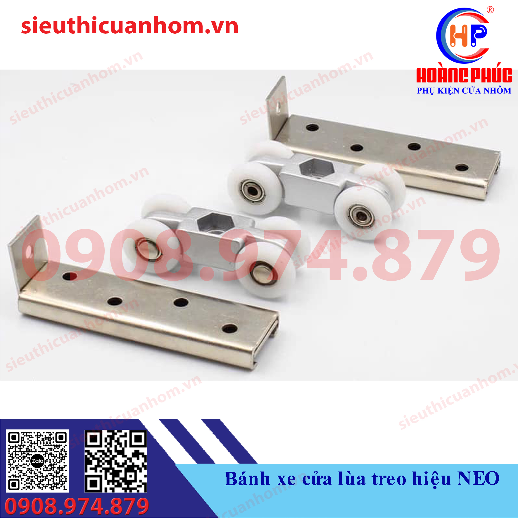 Bánh xe cửa lùa treo hiệu NEO