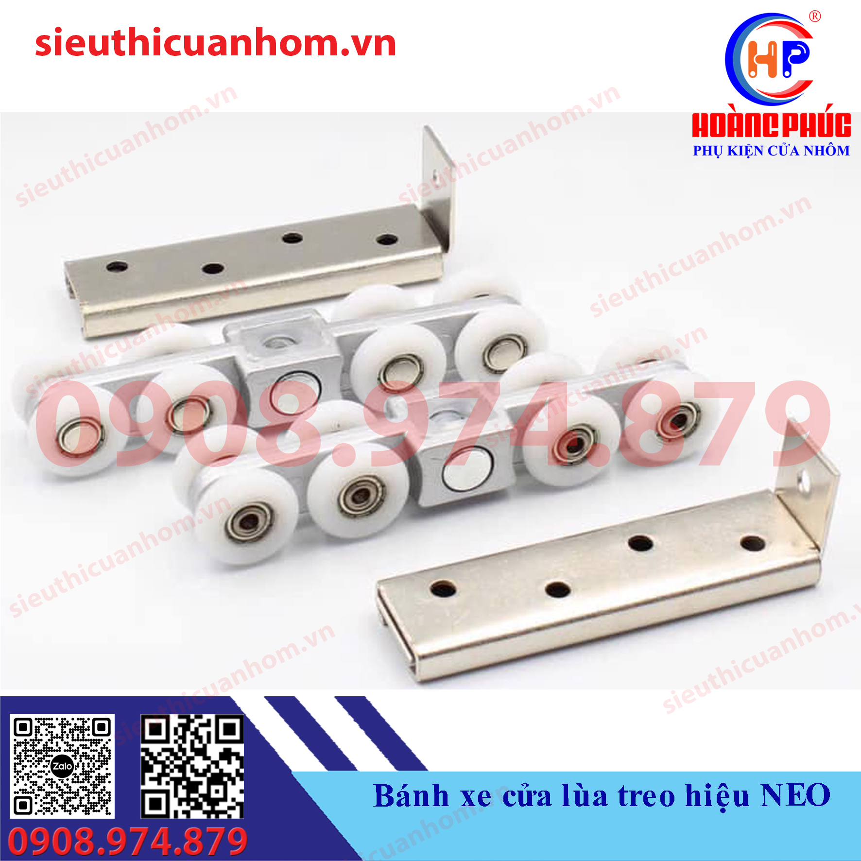 Bánh xe cửa lùa treo hiệu NEO