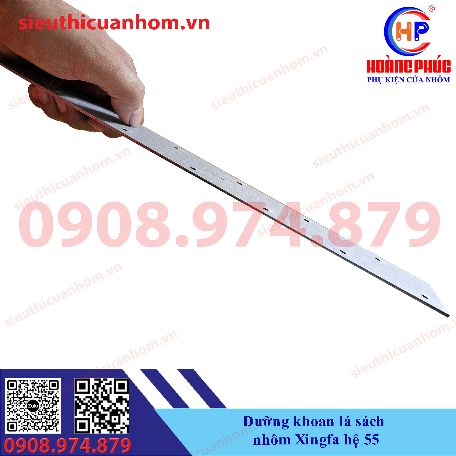 Dưỡng khoan lá sách nhôm Xingfa hệ 55