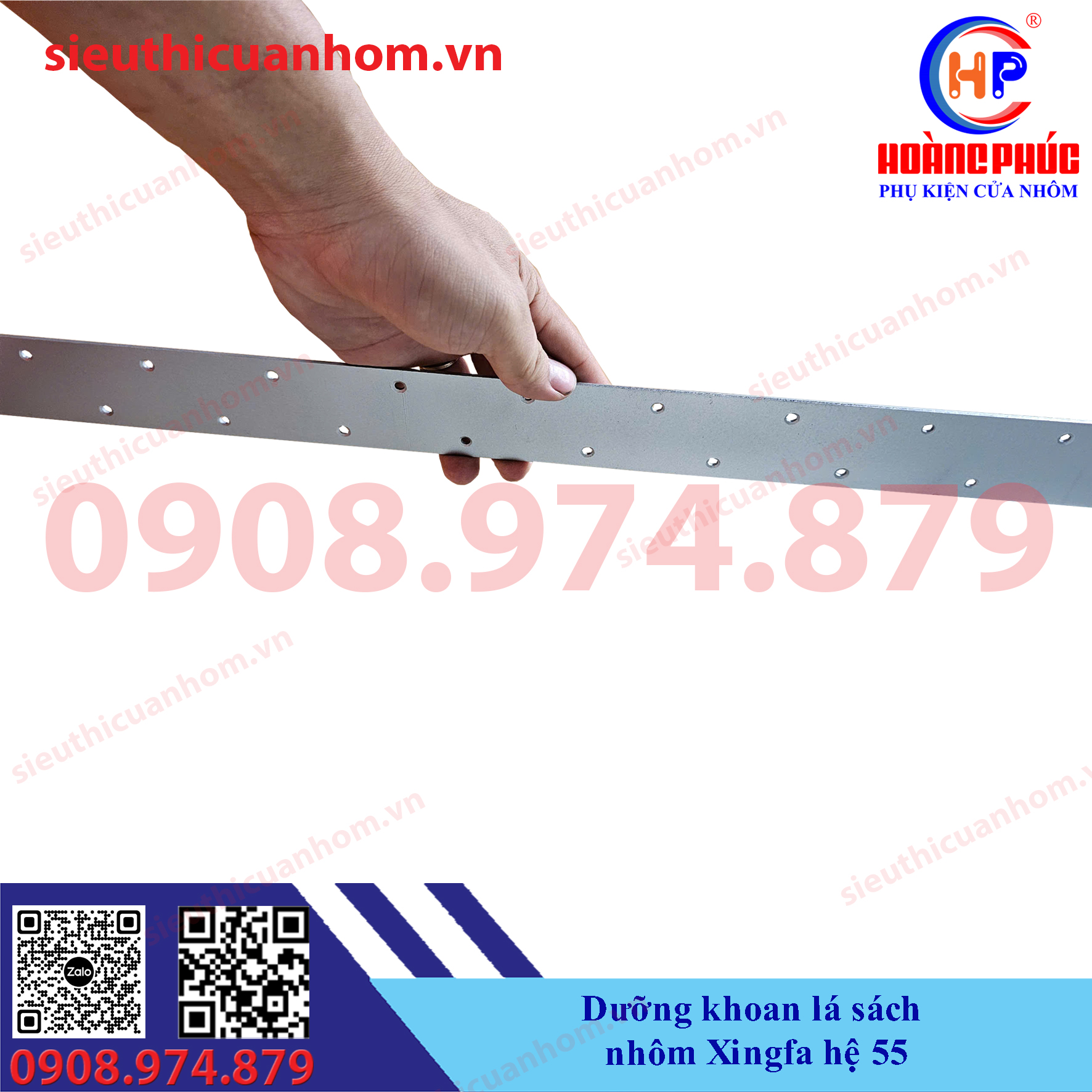 Dưỡng khoan lá sách nhôm Xingfa hệ 55