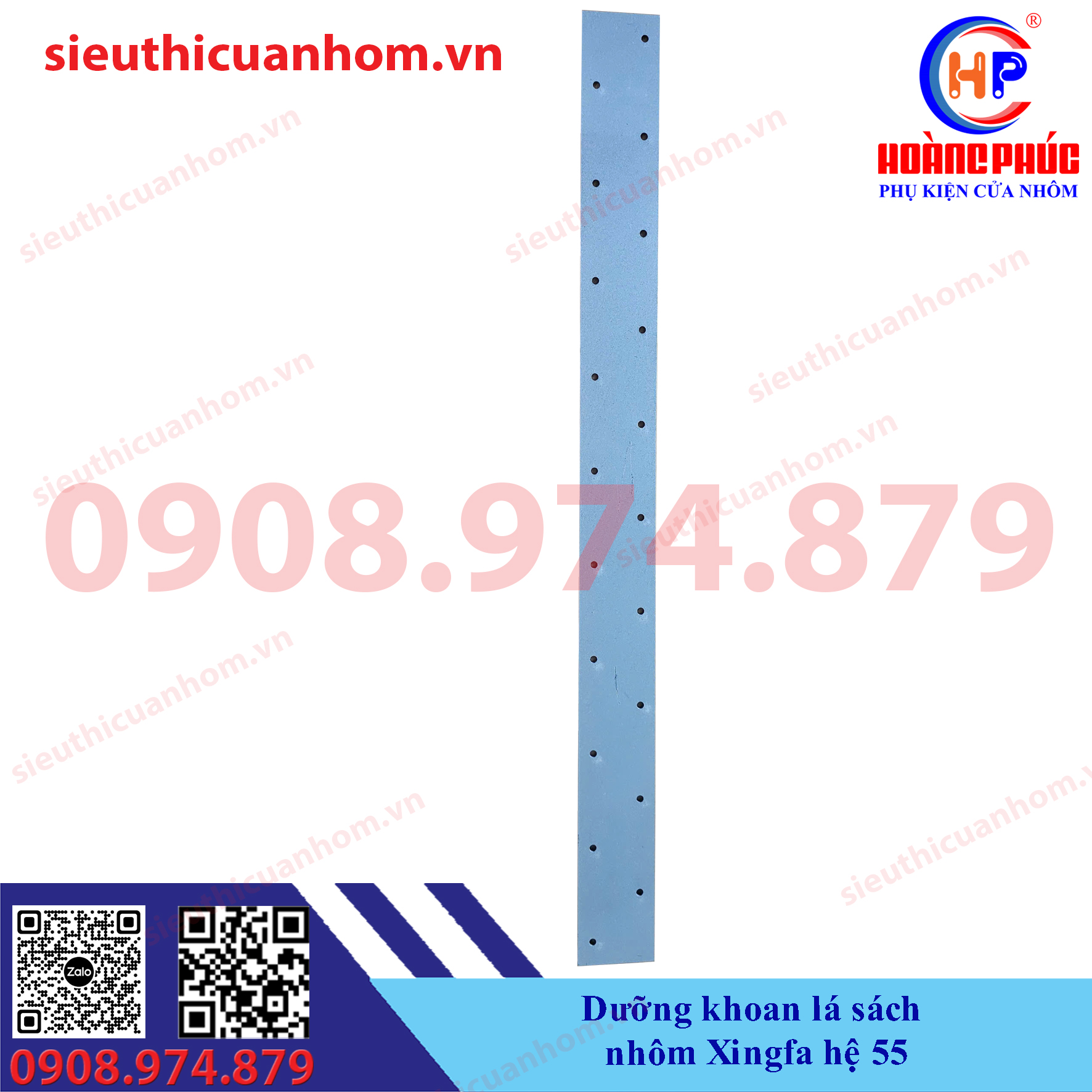 Dưỡng khoan lá sách nhôm Xingfa hệ 55