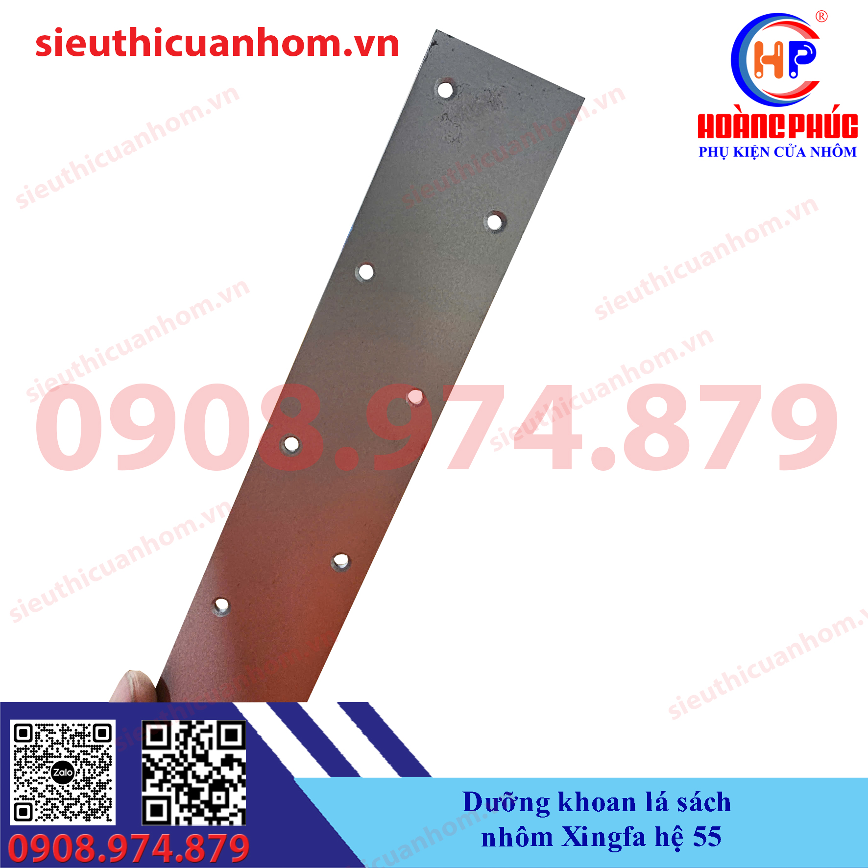 Dưỡng khoan lá sách nhôm Xingfa hệ 55