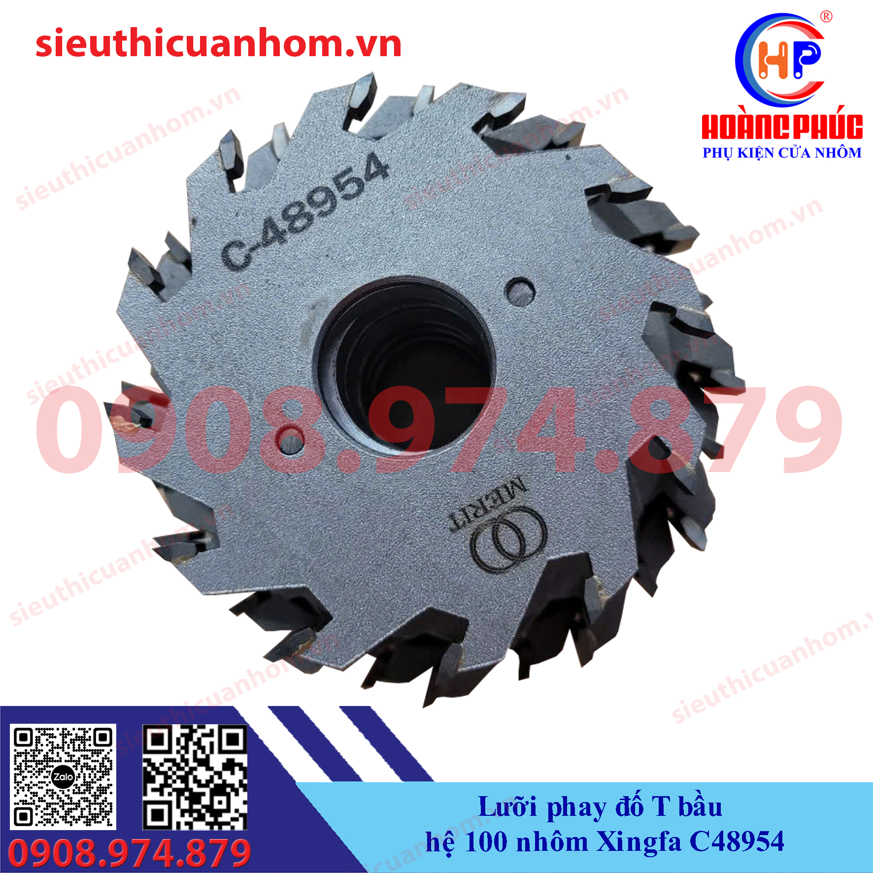 Lưỡi phay đố T bầu hệ 100 nhôm Xingfa C48954