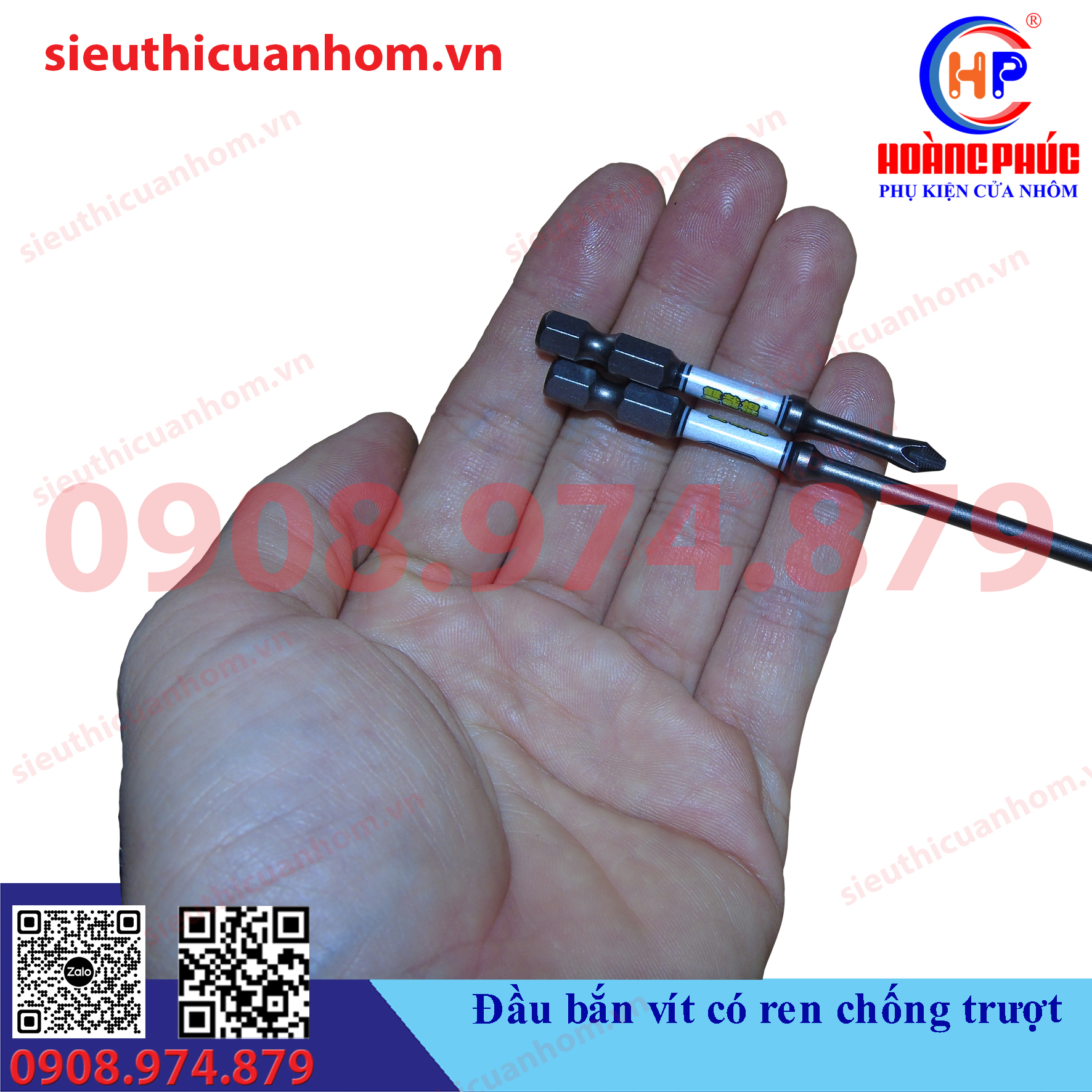 Đầu bắn vít có ren chống trượt