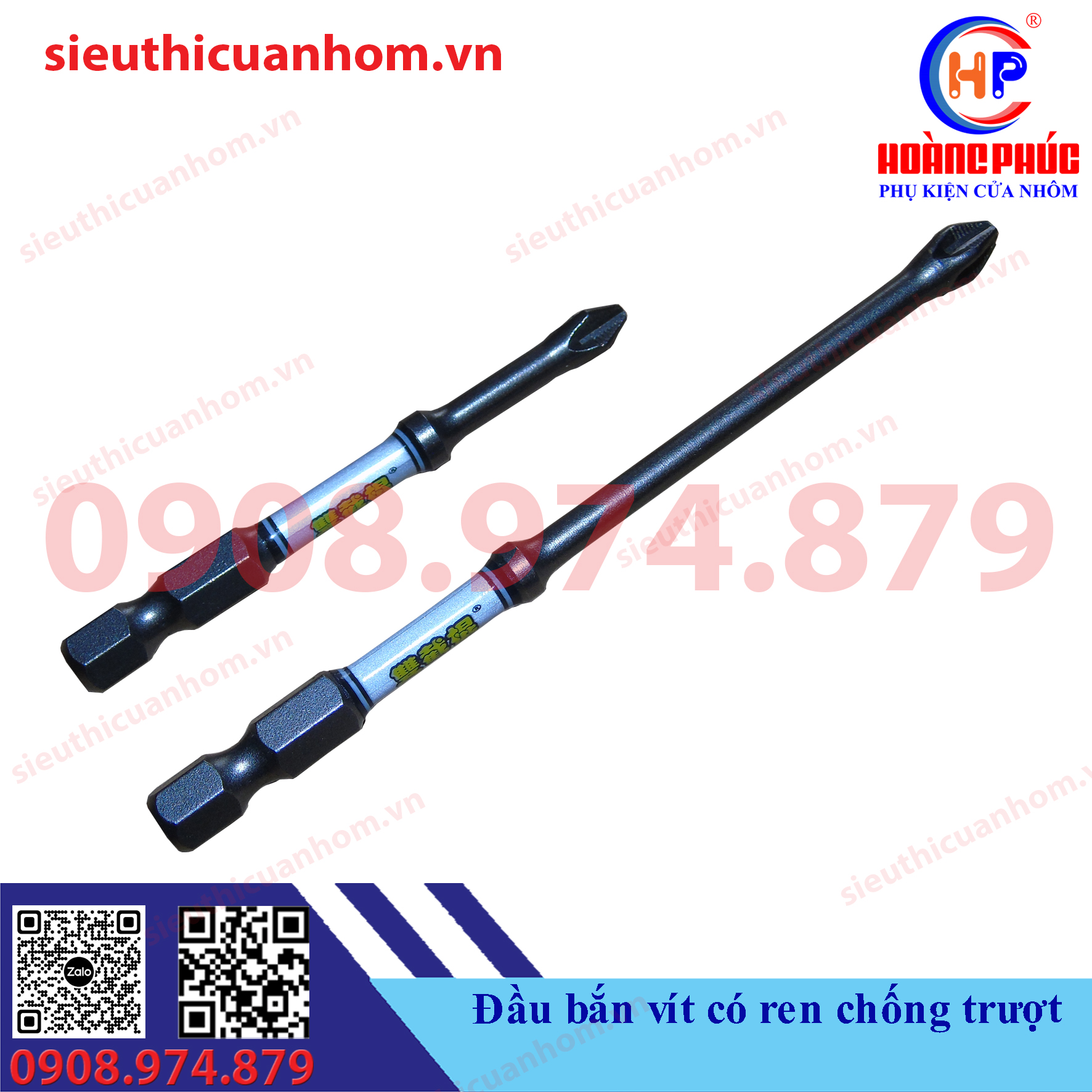 Đầu bắn vít có ren chống trượt