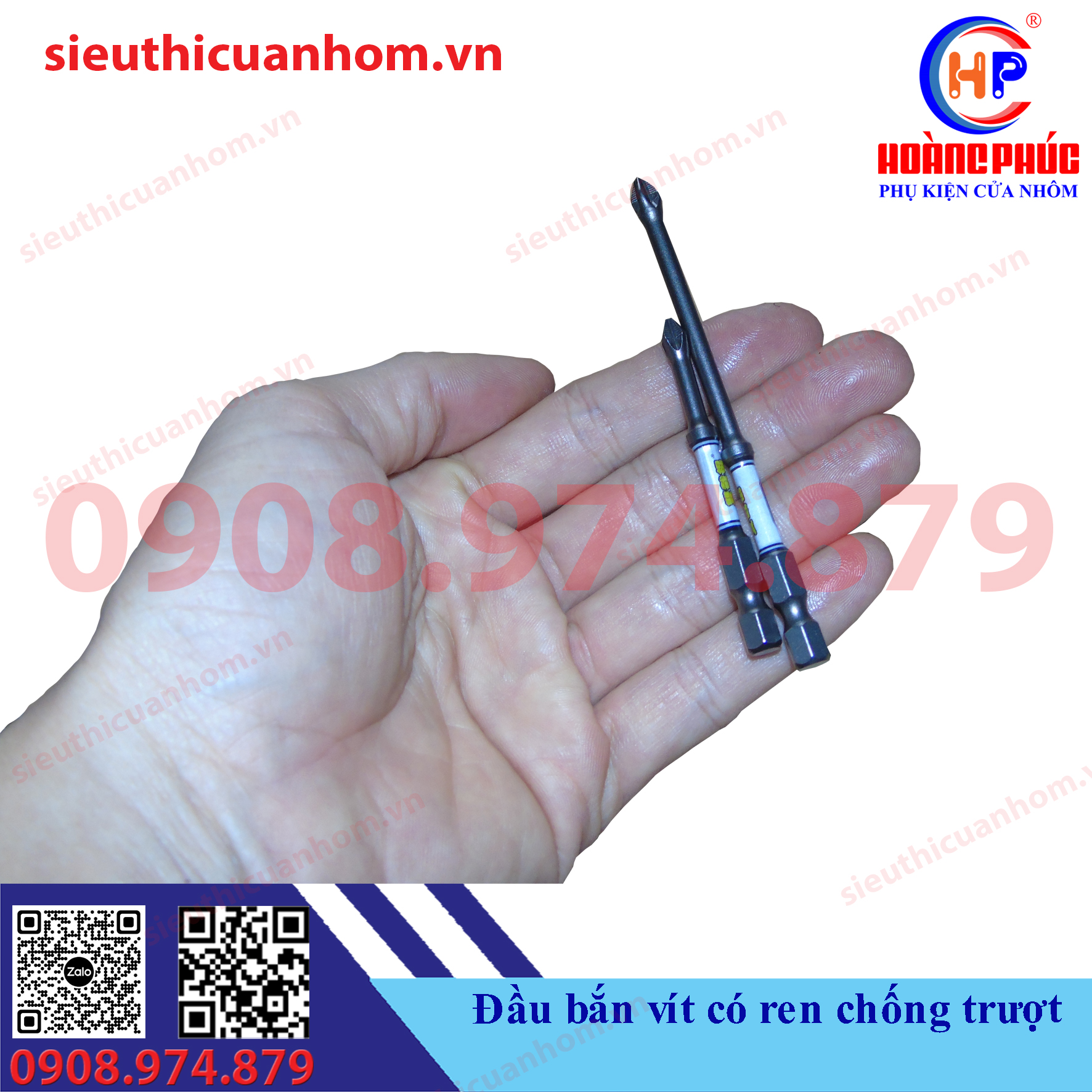 Đầu bắn vít có ren chống trượt