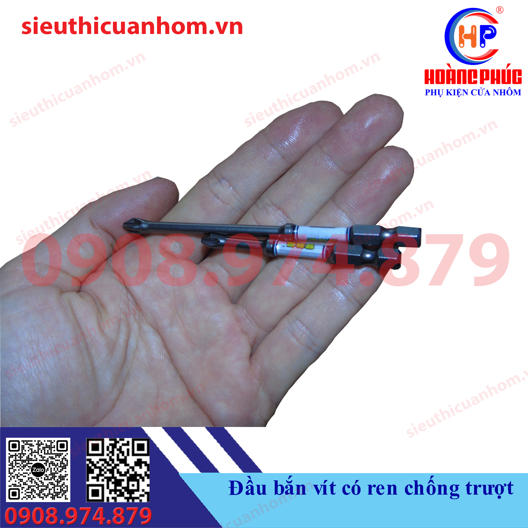 Đầu bắn vít có ren chống trượt