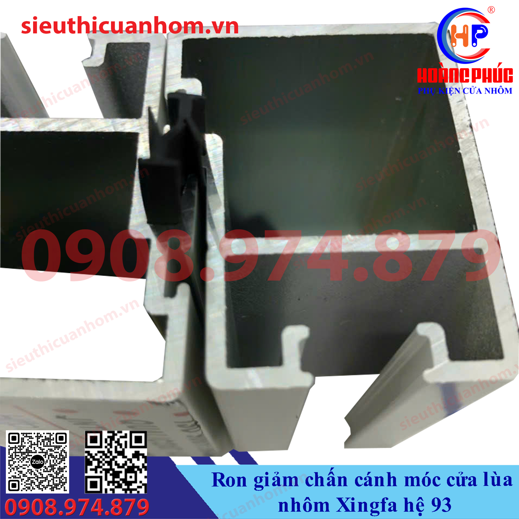 Ron giảm chấn cánh móc cửa lùa nhôm Xingfa hệ 93