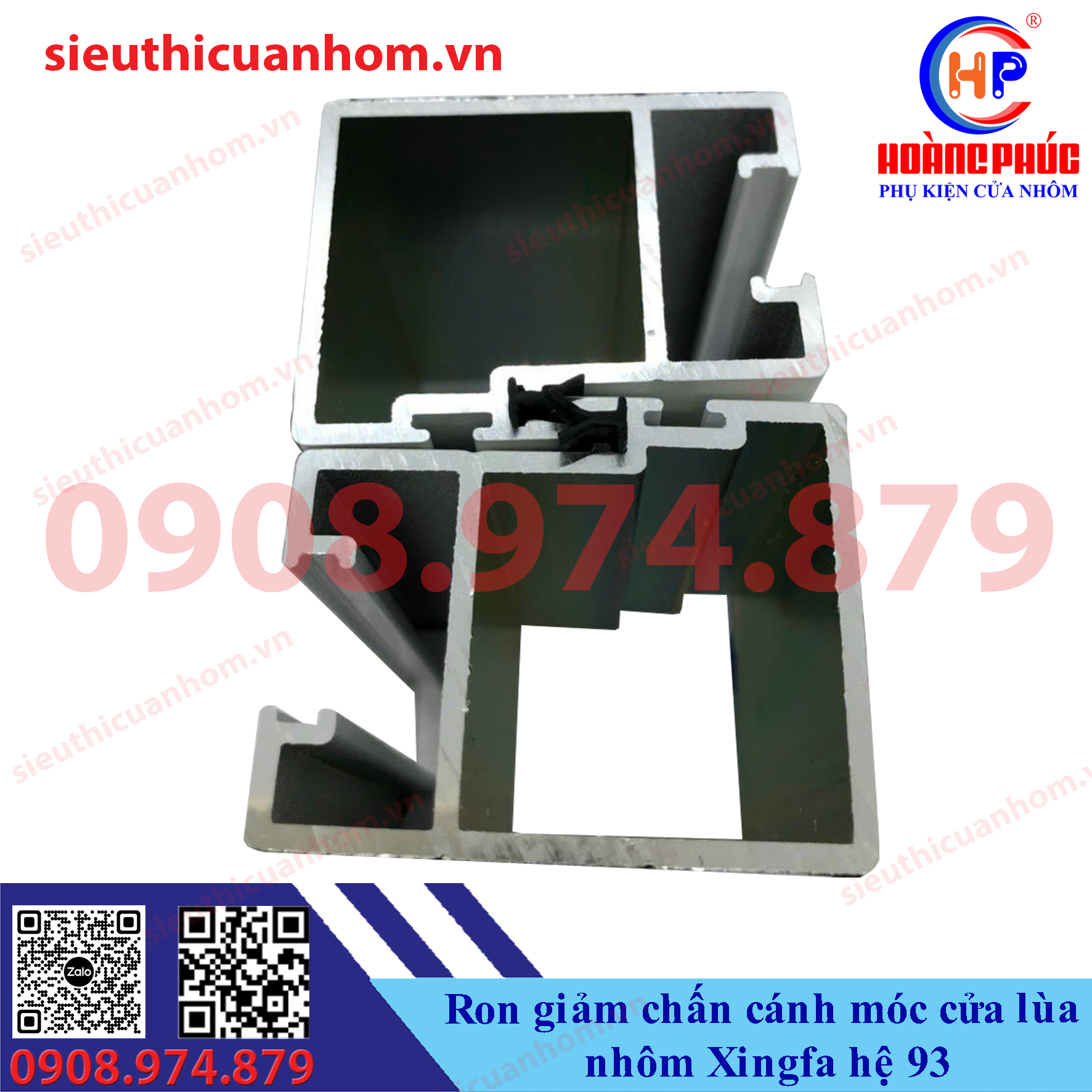 Ron giảm chấn cánh móc cửa lùa nhôm Xingfa hệ 93